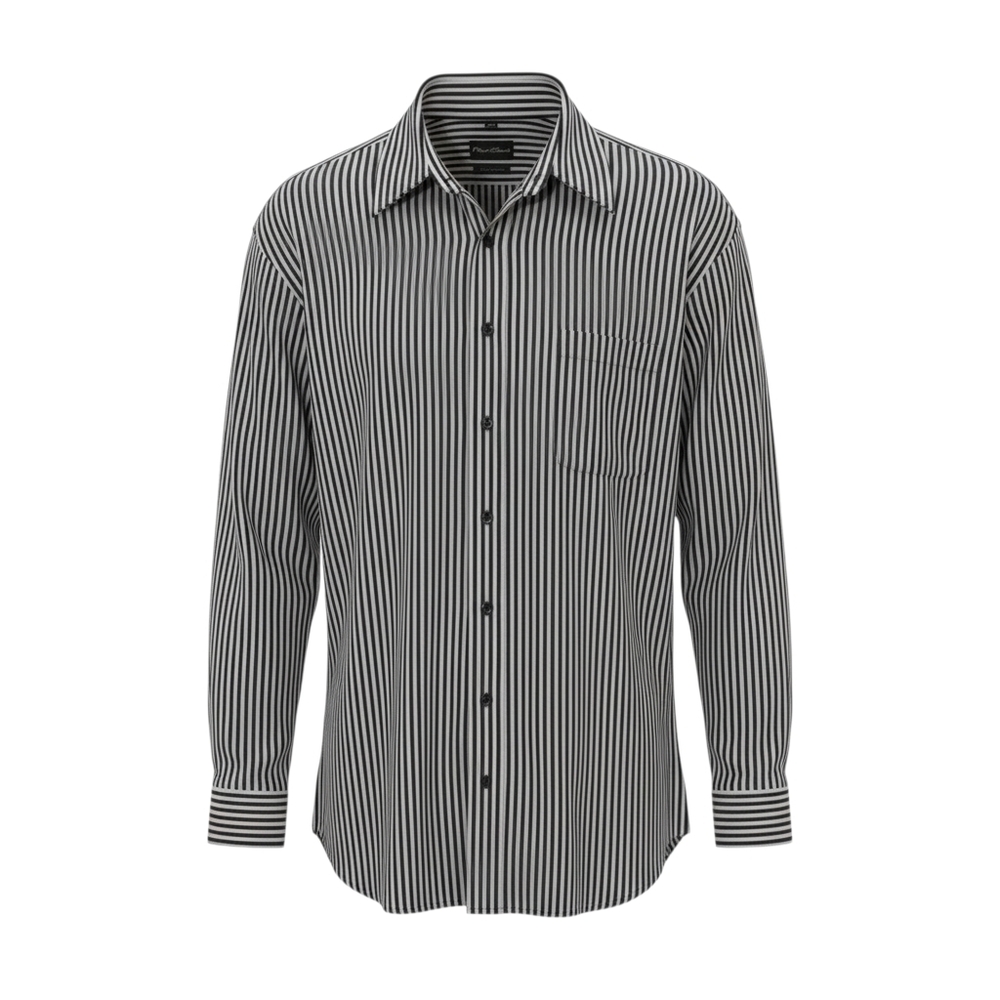 Playa Grande Black and Gray Striped Button Down Shirt. 3XLT. Never Worn.